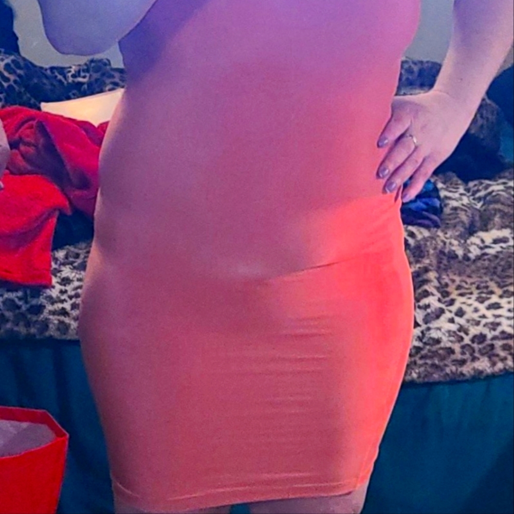 Fashion Nova orange midi dress size small